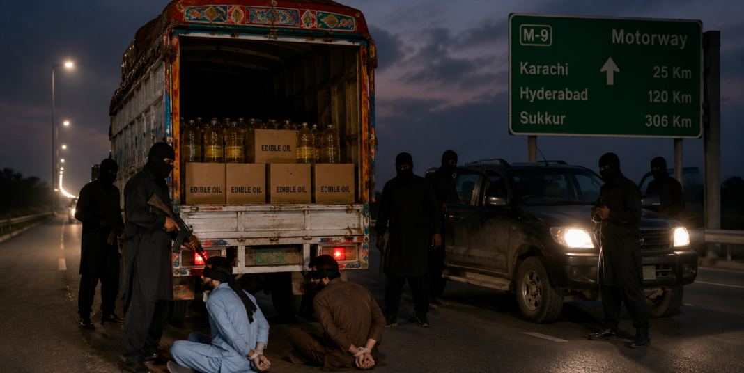 Edible Oil Truck Worth Rs. 20 Million Hijacked on M9 Motorway Near Jamshoro Edible Oil Truck Worth Rs. 20 Million Hijacked on M9 Motorway Near Jamshoro